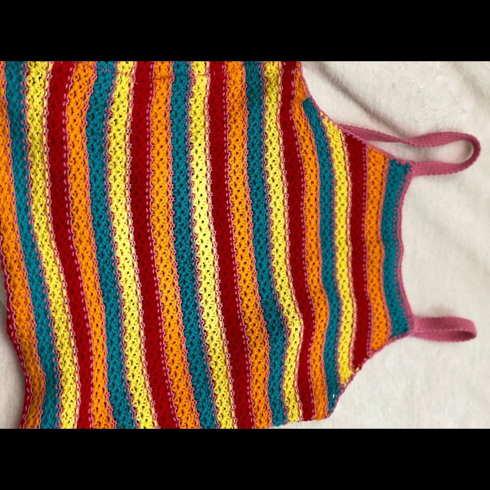 Cropped rainbow tank top size 7/8 kids WORN ONCE